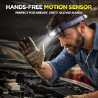WORKPRO Rechargeable Work Headlamp, 700LM LED Head Lamp with Motion Sensor, 180° Adjustable Angle & Long Runtime, Memory Function for Mechanic, Repair, Construction and Jobsite
