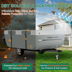 Umbrauto Pop Up Folding Camper Cover Fits 12'-14', Upgraded 7 Layers Top Tent Trailer Cover Waterproof Extra Thick Polypropylene Breathable Ripstop Pop Up Folding Trailer Cover