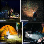 8 LED Solar Flashlight with COB Sidelight, 1000 Lumens Solar Powered Flashlights, Solar or USB Charging Waterproof Handheld Flashlights with 3 Modes for Fishing Outdoor Camping Emergencies