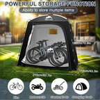 Bike Storage Tent,82*43*70 In Outdoor Portable Storage Tent,Made of 210D Oxford Cloth PU4000mm Waterproof Fabric, Storage Shed for 2-4 bike,Motorcycles,Garden Tools,Lawn Mower,Various Tools