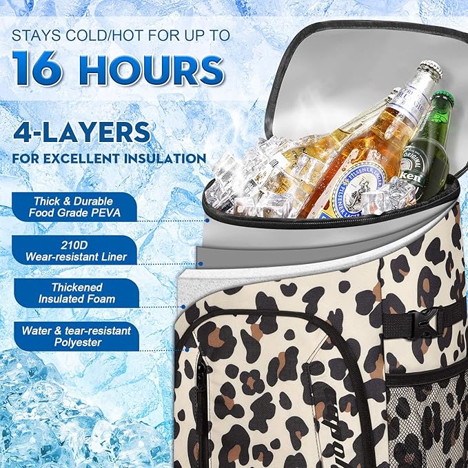 Capolo Cooler Backpack for Men Women Insulated Backpack Cooler Leak Proof Thermal Bag Beverage Soft Cooler Bag Lunch Backpack for Camping 30/45 Cans