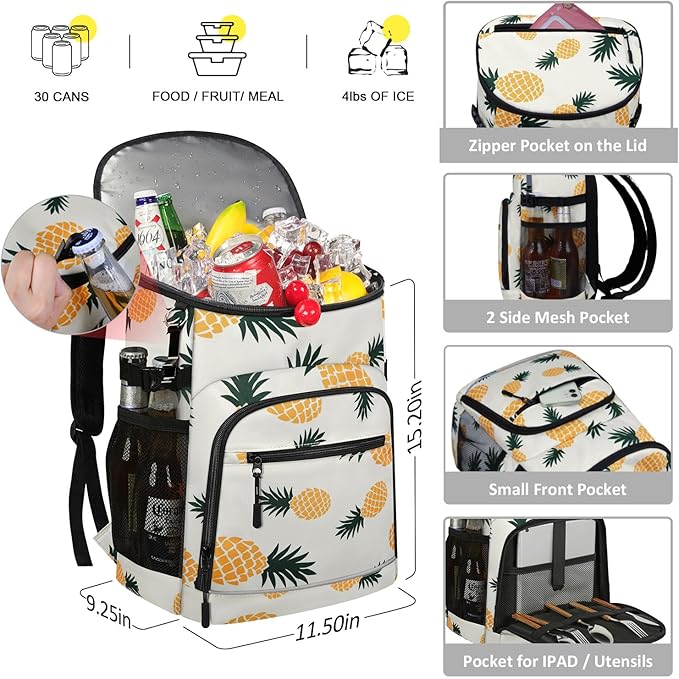 Cooler Backpack Insulated Leakproof Waterproof Backpack Cooler Bag 30/45 Cans, Large Capacity Lightweight Travel Camping Beach Backpack Cooler Ice Chest for Men and Women