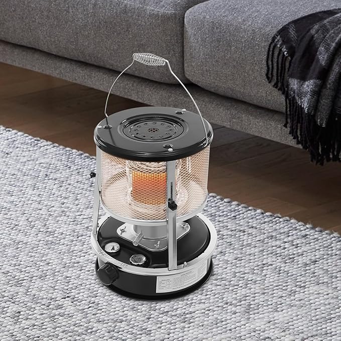 9000BTU Kerosene Heater & Stove, Portable Non Electric Kerosene Heaters, Outdoor Camping Portable Camp Tent Heater (Black)