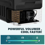 EUHOMY 12 Volt Refrigerator, 22QT(21L) 12V Cooler, Compressor Electric Cooler -4℉~68℉, 12V Fridge 12/24V DC 100-240V AC, Portable Freezer for Camping, Travel, Truck, Home