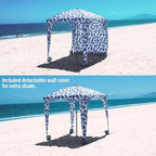 Qipi Beach Cabana - Easy to Set Up Canopy, Waterproof, Portable 6' x 6' Beach Shelter, Included Side Wall, Shade with UPF 50+ UV Protection, Ultimate Sun Umbrella - for Kids, Family & Friends