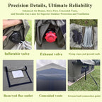 Large Luxury Inflatable Camping Tent, Technology Cotton Canvas Tent for 4-6-8-10-12 People | Breathable and Waterproof Tent with Skylight and Stove Jack, Suitable for Family Camping of 12 ㎡