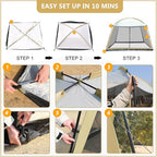 Screen House Room 11x11 Ft Mesh Net Tent Canopy Shelter Gazebo, Easy Setup & Waterproof & Sunshade, Suitable for Camping Trip, Backyard, Beach, Picnic