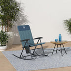 Timber Ridge 3-Level Adjustable Rocking Camping Chair, Ergonomic Padded High Back, Supports 300 LBS, Stable Anti-Tip Rocker, Hard Armrests for Easy Standing, Portable for Patio, Lawn & Tailgating