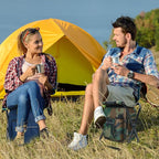 Portable Backpack Stool Cooler Chair for Adults, Folding Large 3 in 1 Multifunction Insulated Camping Seat Backpack Cooler Chair Heavy Duty 350lbs for Fishing Hunting, Black