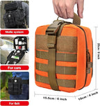 Molle medical pouches empty ifak tactical first aid bag emt med admin pouches edc rip away med kit bag (Orange)