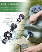 UPWOIGH 5 Gallon Water Jug, Camping Water Container,Truly No Leakage Water Storage,Large Military Green Water Tank,BPA Free Portable Emergency Water Containers for Outdoors Hiking Accessories