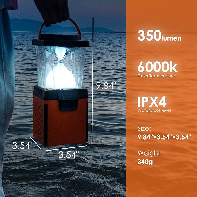 Salt Water Lamp - No Battery Needed, 350LM Brightness, 120-150 Hours Continuous Light, Portable LED Lantern for Fishing, Camping, Yoga & Home Use - FCC, RoHS , CE, Certified