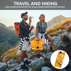 Collapsible 8L Water Storage Bag, BPA-Free Portable Folding Water Jug with Adjustable Faucet, Leakproof Emergency Water Bag for Camping, Hiking, Riding, Outdoor Sport (2, Blue & Orange)