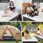 COMMOUDS Twin Air Mattress with Built-in Pump, 18" Raised Blow up Mattress, Comfort Inflatable Mattress with Waterproof Flocked Top, Portable Airbed for Guests, Camping, Home & Travel Use, 330lbs Max