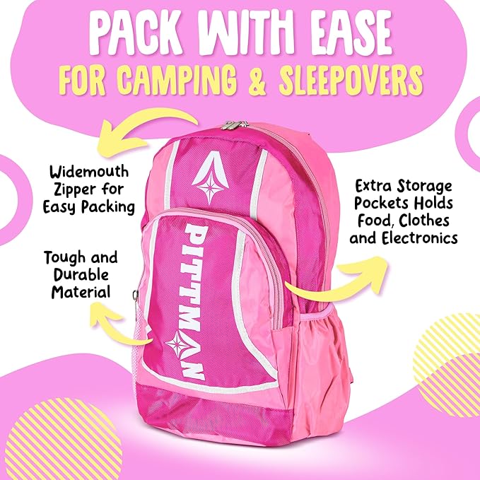 Pittman - Kids Air Mattress - Deluxe Kids Inflatable Bed with Electric Pump & Durable Backpack - Perfect Teen to Toddler Blow up Mattress for Sleepovers, Camping or Childs Travel Bed
