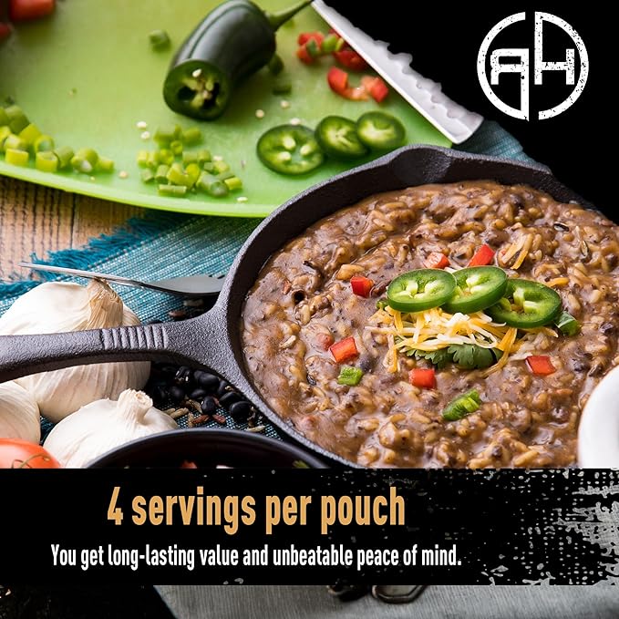 Ready Hour Black Bean Soup Case Pack – 20 Servings (5 Pouches) – Freeze-Dried Meals, Emergency Food Supply, Long Term Storage, Prepper Pantry, Instant Beans, Shelf Stable