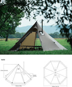 Hot Tent – 4 Season, Waterproof, Windproof, and Lightweight Shelter, Ideal for Camping, Hiking, Hunting, and Fishing.