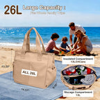 Odoland Soft Cooler Bag, Collapsible Leakproof Insulated Cooler Bag with Multi-Pocket Design, Portable Soft Side Cooler Backpack for Beach, Picnic, Camping, Travel and Daily Use for Women