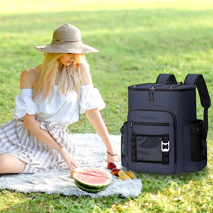 Large 52cans Waterproof Insulated Cooler Backpack for Men & Women, Leak Proof Backpack Cooler, Soft, 8Gal