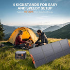 200W Portable Solar Panel for Power Station,23.5% Efficiency Mono Foldable Solar Charger with 4 Kickstands for Jackery 1000 V2/Bluetti/EcoFlow/Anker,IP67 Waterproof for Camping RV Power Backup