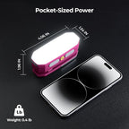 BougeRV Movable Area Light, Rechargeable Camping Lantern, 3200mAh Portable Camping Light, IP65 Waterproof, Camp Lamp for Tent, Power Outages, Emergency, Outdoor(Magenta)