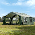 Oxford Inflatable Tent for Camping with Hand Pump, 4 Season Glamping Tents with Stove Jack for 8-12 Person, Waterproof Outdoor Party Camping Festival