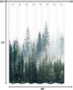 RV Shower Curtain Nature Forest Mountain Camper Shower Curtains for Travel Trailer Bathroom Woodland Tree Camping Bath Accessories Set with Hooks 48 x 72 Inches