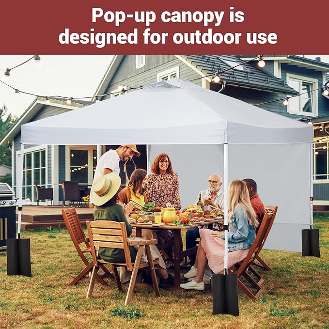 10x10ft Pop-Up Canopy, Outdoor Screen Tent with Mesh Mosquito Netting Sidewalls, Waterproof & UV-Block Shade Shelter for Camping, Picnic, Deck & Backyard Events