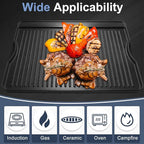 Criditpid Flat Griddle Top Plate Replacement Parts for Gas Stove, Charcoal, Electric, Propane, Gas Grill, 16” x 24” 2-in-1 Reversible Pre-Seasoned Cast Iron Cooking Griddle for Camping Tailgating.