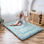 MAXYOYO Rustic Floral Korean Floor Mattress Japanese Futon, Foldable Bed Roll Up Camping Lounger Bed Couches and Sofas Mattress Topper Queen Size