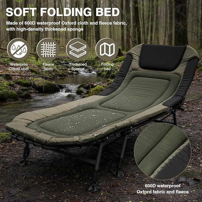 33in Wide Camping Sleeping Cots 397LBS Max Load Foldable Bed Cot with Carry Bag Easy to Set Up for Home Office Nap and Outdoor Beach