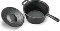 Commercial Chef 2-Qt. Saucepan with Lid, Pre-Seasoned Cast Iron, Integrated Handles, Works on All Cooktops Including Induction, Outdoor Skillet for Campfires or Grills, CHCI20