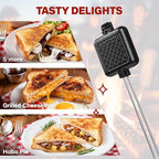 Mountain Pie Maker Cast Iron – Campfire Pie Iron, Hobo Pie Maker for Camping, 2-Pack