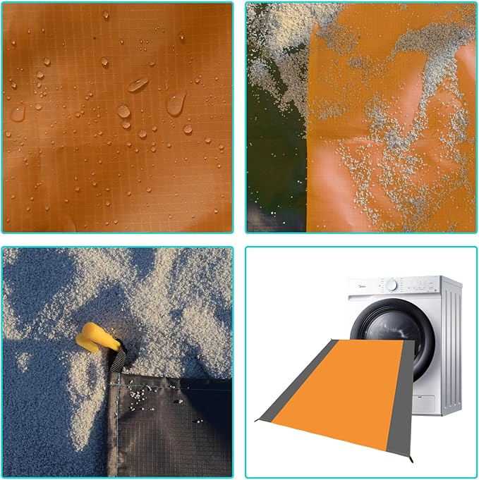 Waterproof Camping Tarp Lightweight Multifunctional Tent Footprint for Camping, Hiking Backpacking, Compact Tent Tarp Ground Sheet Mat for Ground or Under Tent（55.1" x 78.7" | Orange）