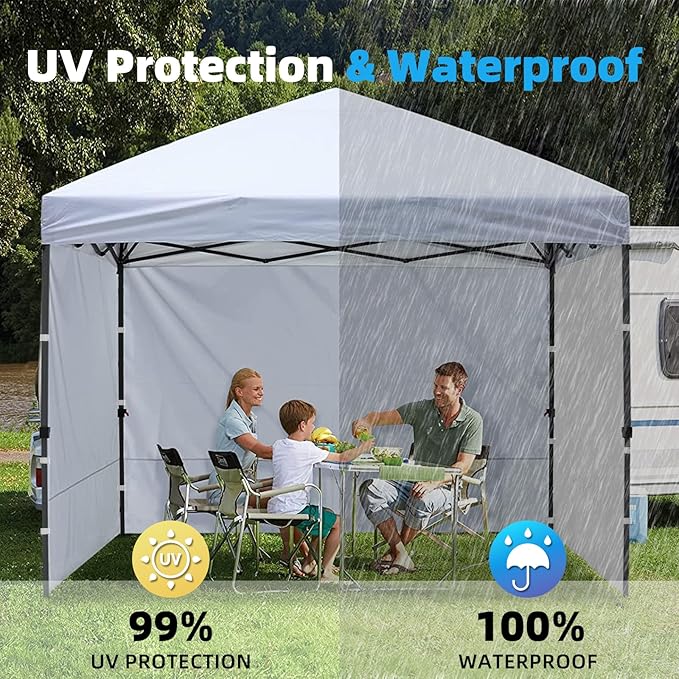 Joramoy Instant Canopy Sunwall 10×10 for Pop Up Canopy, Waterproof, UV Protection Canopy Sidewall, 1 Pack Straight Leg Canopy Side Panels Only（10×10, White)