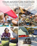 HOMGEN Portable Camping Cookware Set-Lightweight Aluminum Camp Pots and Pans Kit-Comes with Non-Stick Pots/A Frying Pan etc-Complete Camping Mess Kit for Camping/Hiking/Fishing & Other Outdoor Trip