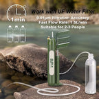 FS-TFC Portable Water Filter Survival Gear High Precision and Large Flow Optional 2 in 1 Water Purification for Hiking, Camping, Travel, and Emergency Preparedness