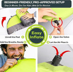 Gear Doctors Oxylus 4.3R-Value Insulated Foam Self Inflating Sleeping Pad Camping—Sleeping Pad Backpacking Air Mattress—Camping Mattress Self Inflating Camp Mat 4 Seasons Sleep Mat—Camp/Floor/Tent/Cot