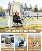 Sportneer Clear Sport Tent, 1 Person Transparent Outdoor Pop-Up Tent, Lightweight & Portable Weather Shelter for Parents, Windproof Cold Weather Protection, Rain Shield for Sports Events & Sidelines