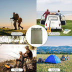 Double Camping Sleeping Pad with Pillow, 2" Memory Foam Camping Mattress 2 Person, 5R Insulated Self Inflating Camping Pad, Air Mattress Inflatable Sleeping Mat for Tent, Backpacking, Hiking (Khaki)