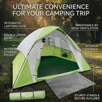 XL 4 Person Dome Camping Tent, Double Layer Waterproof, Removable Rain Fly, for Outdoor Hiking, Fishing