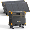 PECRON Portable Power Station E3800 LFP with 2x300W Solar Panels, 3840Wh LiFePO4 Battery Backup, 4200W Solar Generator, Expandable to 53.76kWh Power Station, Fast Charging for Home Emergency, Camping