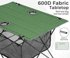 Lightweight Camping Table - Portable Folding Beach Side Table w/2 Cup Holders & Large Storage Basket, Compact Fold for Tailgate Travel Outdoor Fishing Picnic | 29.2" W x 21.7" D (Green)