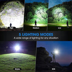 Rechargeable 99,000 High Lumens Flashlight - 2Pack Bright LED Flash Light with 5 Modes, Powerful Waterproof Handheld Lintera for Camping Home