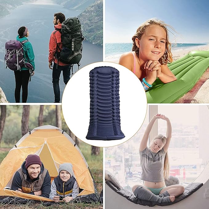 KAISHI Self Inflating Ultralight Sleeping Pad, Waterproof Air Camping Pad, Foot Press Air Sleeping Mat for Backpacking Camping Beach