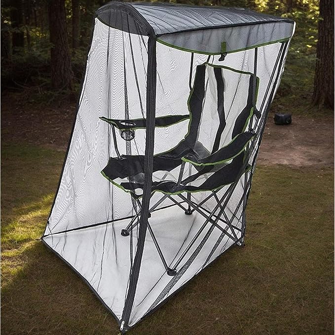 Mosq uito Net Cover for Canopy Chair, Waterproof Roof Fly Net, Outdoor Rectangle with Zipper Opening and Roof Sun Shade Tent for Backpacking Hiking Garden Outside Backyard Fishing