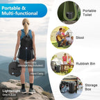 imodomio Retractable Portable Toilet Camping Toilet - Adjustable Height Camp Toilet Portable Potty for Camping, Car, Travel, Boat, Beach, Tent and Emergency Use