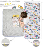 Toddler Nap Mat with Pillow and Blanket, Extra Large Rolled Napping Mats,Slumber Bags for Boys Girls,Kids Sleeping Bag for Daycare, Preschool Travel Camping