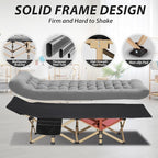 Folding Camping Cot for Sleeping, Portable Cots for Adults, Heavy Duty Cot Bed 550LBS(Max Load), Extra Wider Cots with Large Pocket for Outdoor, Office, Beach