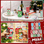 18 pack Christmas Can Cooler Sleeves, Beer Drink Can Beverage Bottle Cooler Sleeves Collapsible for Christmas Holiday Party Gifts Decorations Supplies Favors
